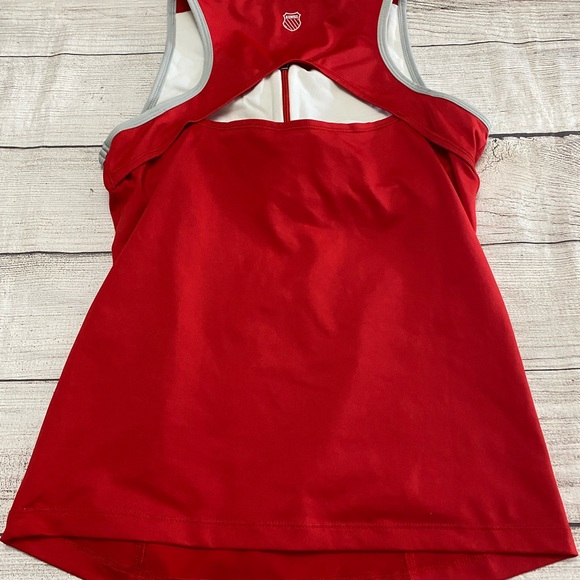 K-Swiss Iron Man Tank Top Women medium Red Athletic Sleeveless Activewear. - Picture 3 of 3